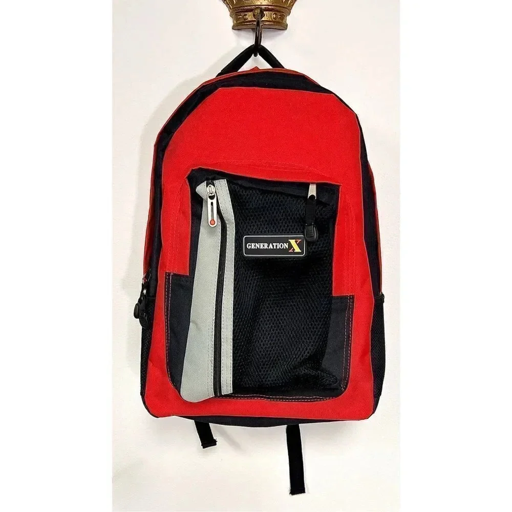 Overland Mens Black & Red Gadget Ready To Go Padded Backpack‎ Generation X NWT