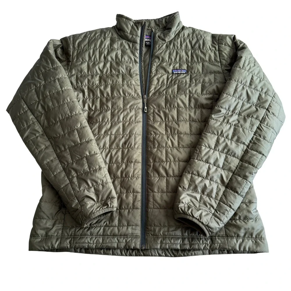 Patagonia Nano Puff Lightweight Full Zip Primaloft Industrial Green Jacket XL