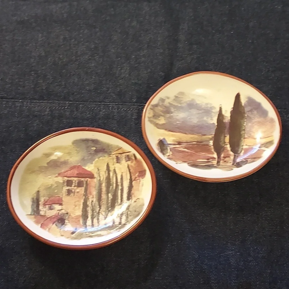 William Sonoma Dipping Bowls Tuscan Theme set of 2