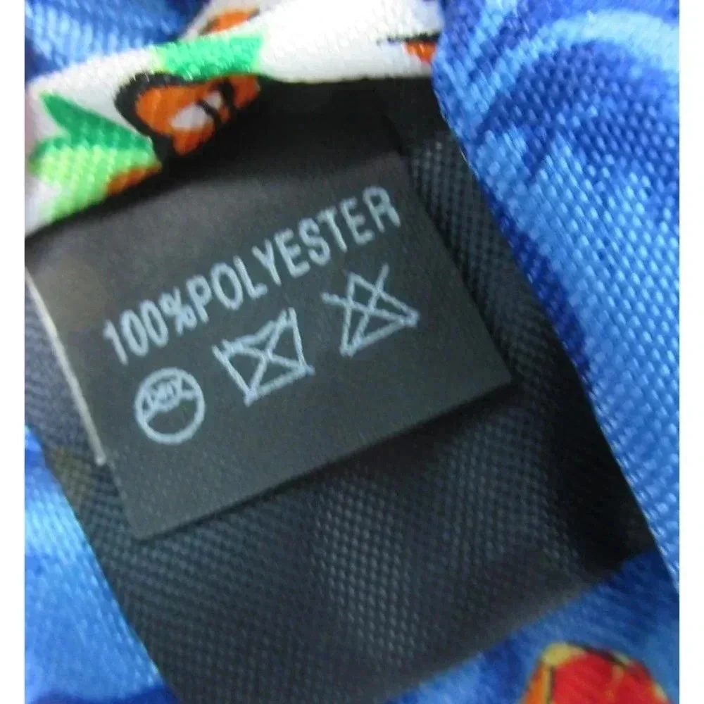 Vintage Island News Creation Necktie Men's Blue with Hawaiian Shirt Print