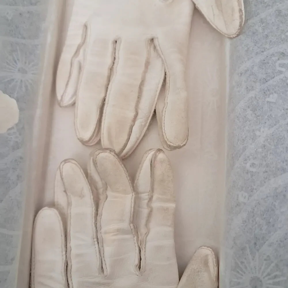 WEAR RIGHT 60's Vintage Leather Gloves Size 6 3/4 in Original Buffums Box 50s