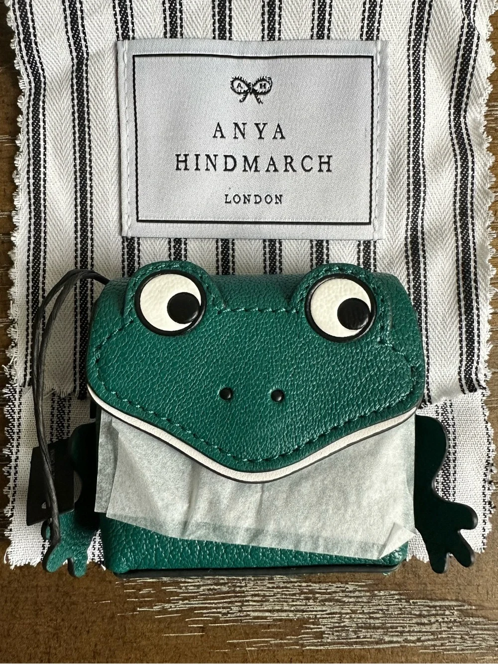 Anya Hindmarch ear phones pouch frog