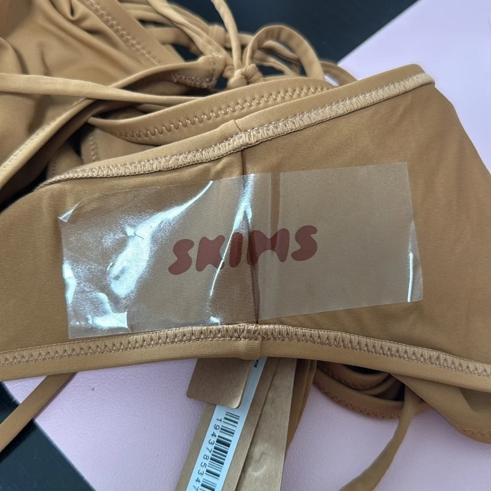 SKIMS NWT Almond Lace Up Monokini Swimsuit