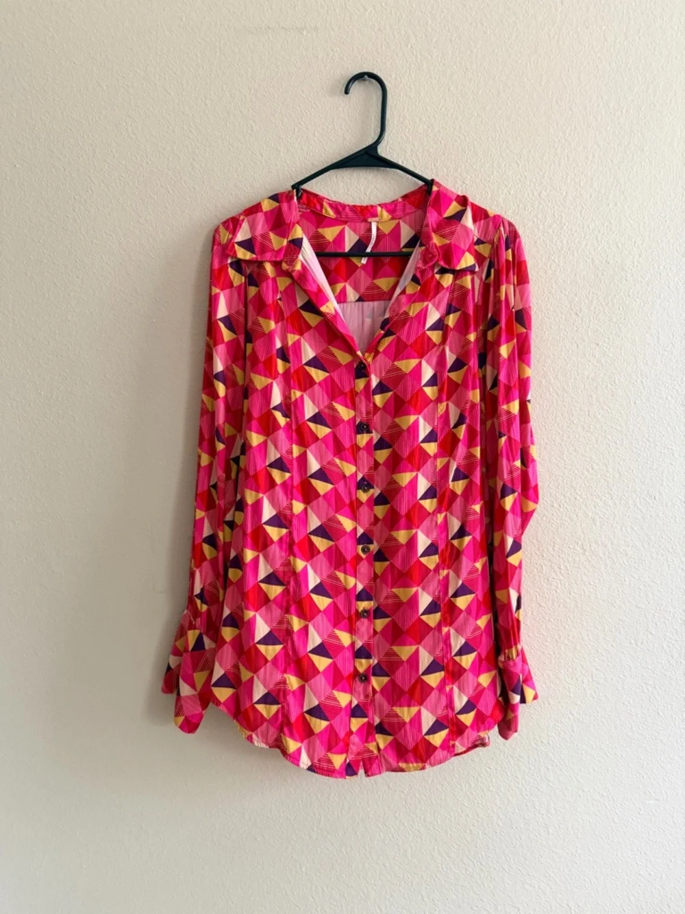 Free People La La Printed Button Down