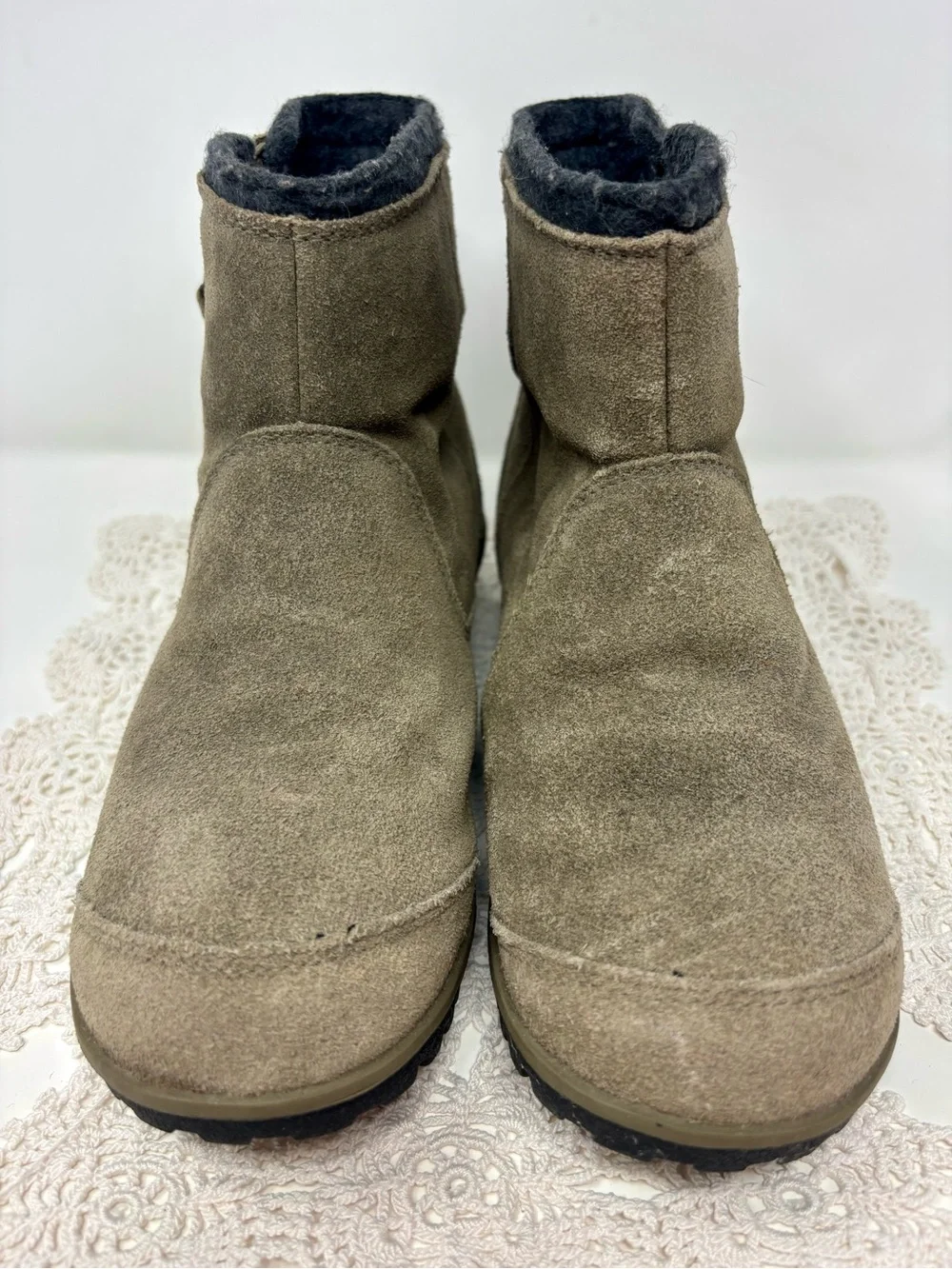 Sorel Women's Meadow Zip-Up Ankle Boots Leather Suede Waterproof Chunky Heel