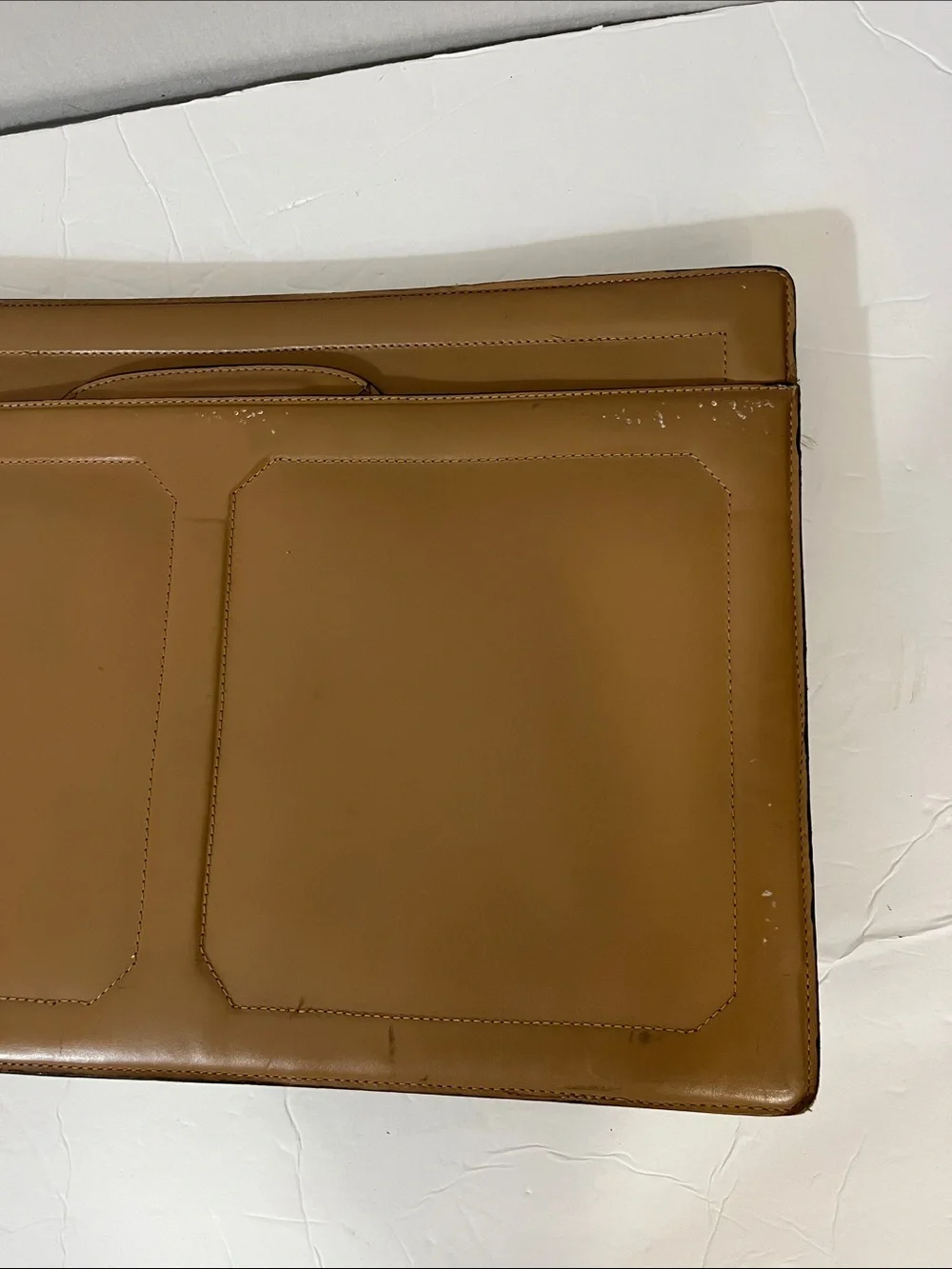 Vintage Leather Structured Tan Briefcase Attache by Giovanni Retractable Handle