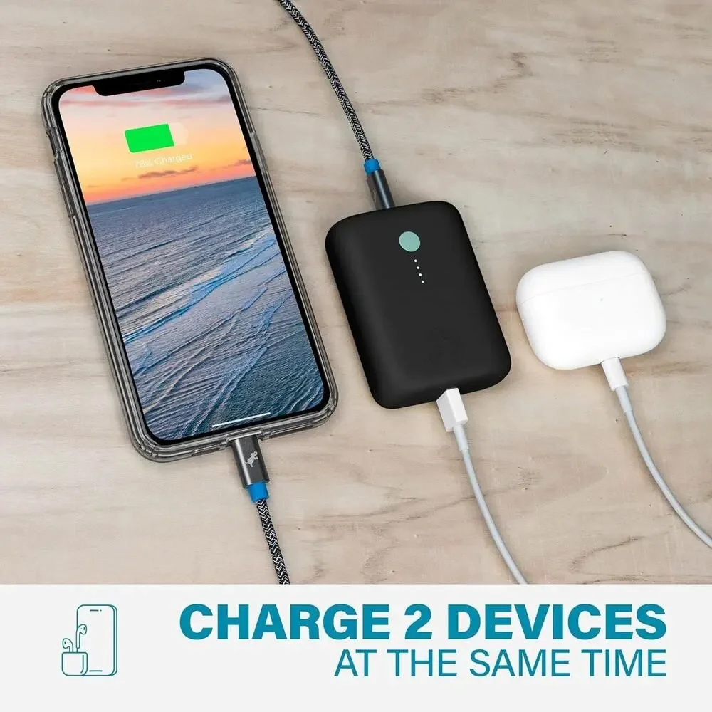 Nimble Champ Lite 5K Portable Charger, 15W USB-C Fast Charging Power Bank, Black