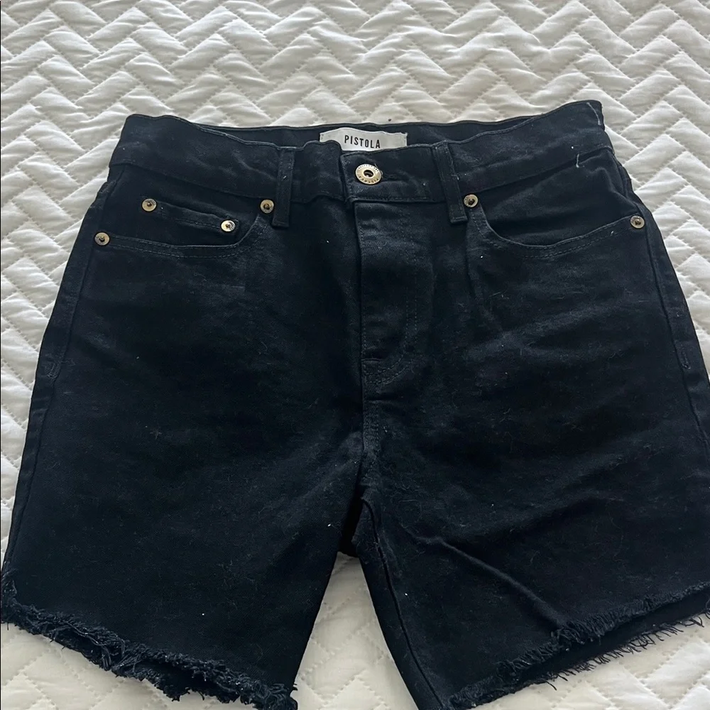 pistola Black Denim Jean Shorts