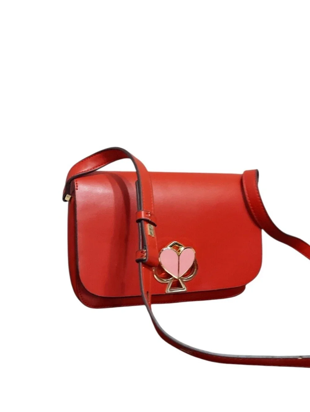 Kate Spade Nicola Twistlock Heart Leather Shoulder Bag EUC