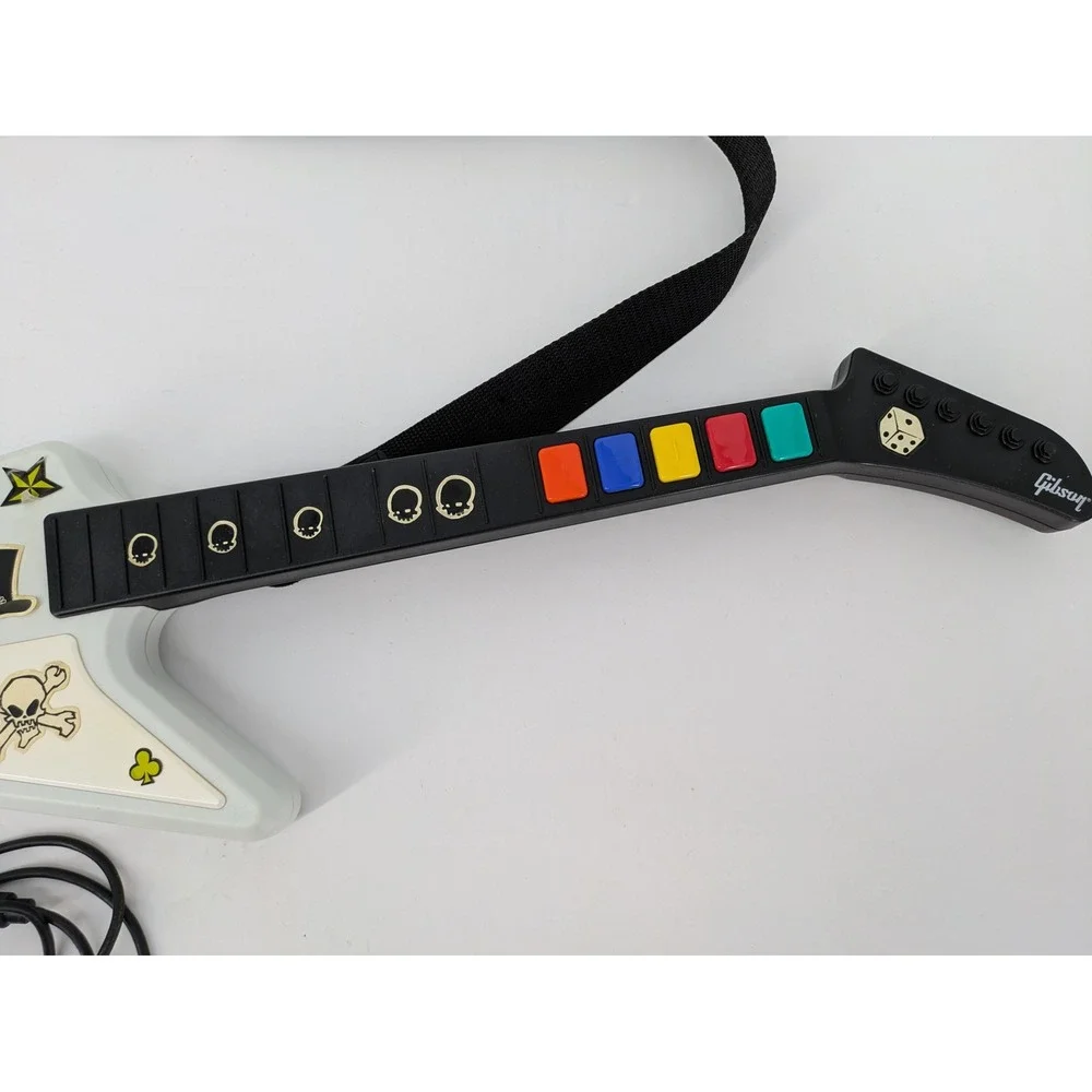 RedOctane Gibson X-Plorer Xbox 360 Guitar Hero Controller 95055 White Wire WORKS