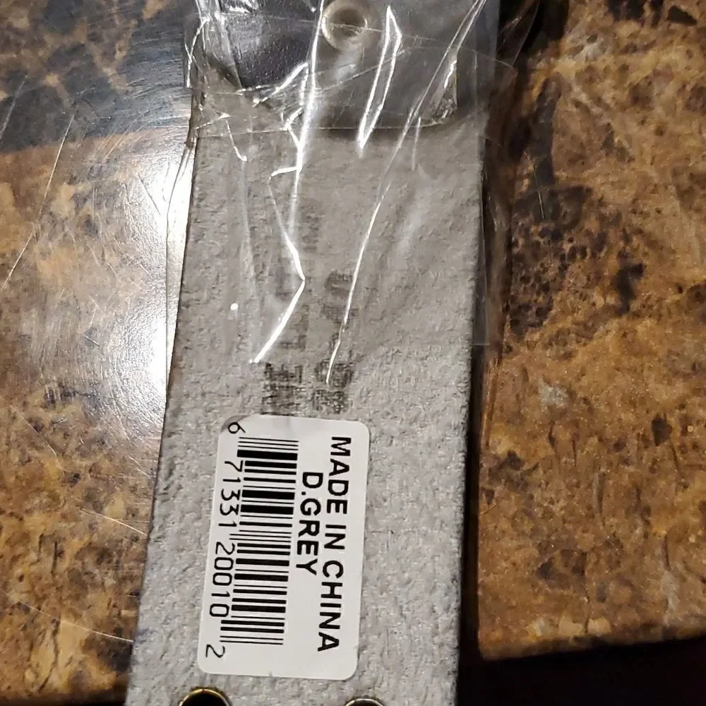 1.5 inch wide gray riveted belt