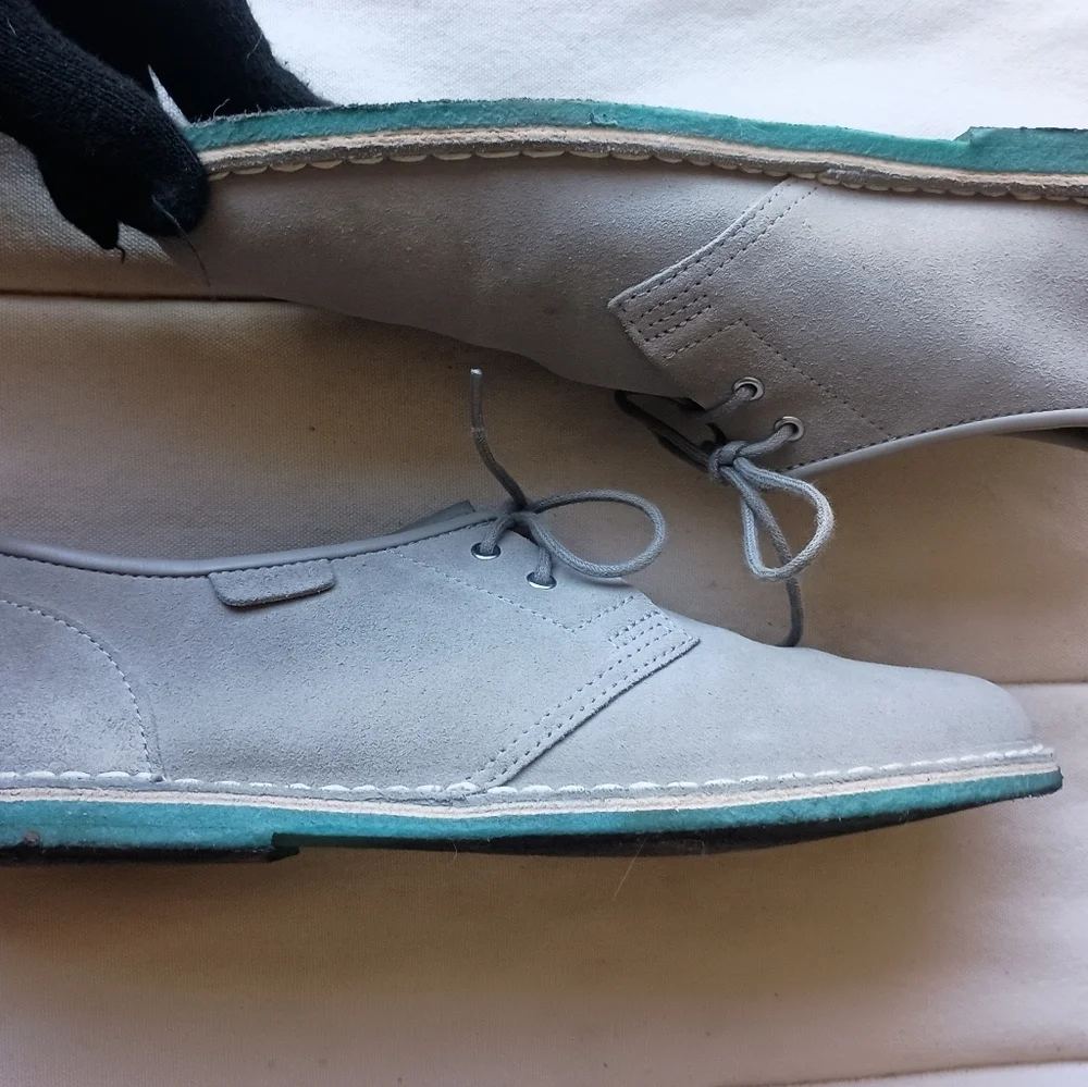 Clarks Original Men's Gray Suede Leather Shoes_10.5