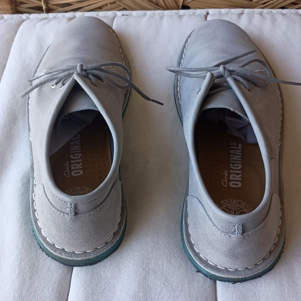Clarks Original Men's Gray Suede Leather Shoes_10.5