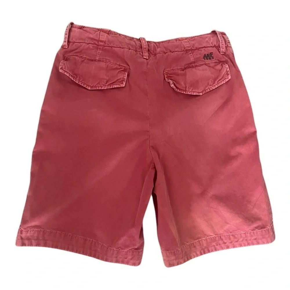 Abercrombie & Fitch Men's Shorts 28 100% cotton Red Chino Button Fly Y2K