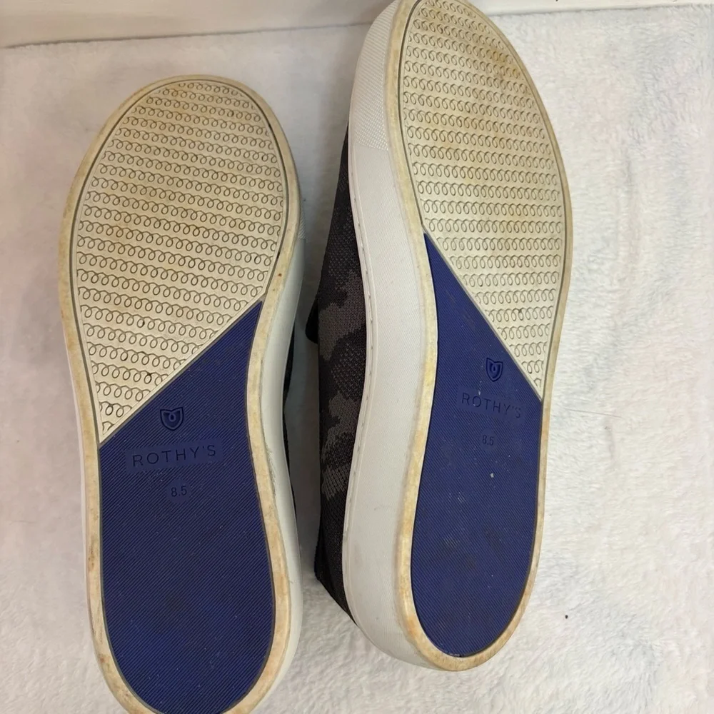 Rothy's The Original Slip On Sneakers in Gray Camo Print Size 8.5