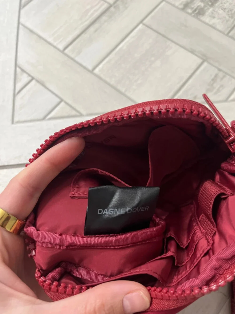 Dagne Dover Sephora colab bag. Burgundy crossbody with long strap brand new cond