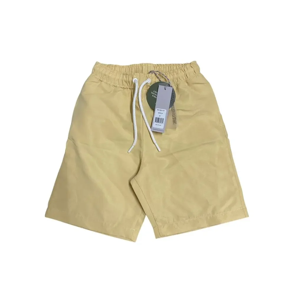 NEW NWT  3Y Sunday Collective Boys yellow Swim trunks organic lined