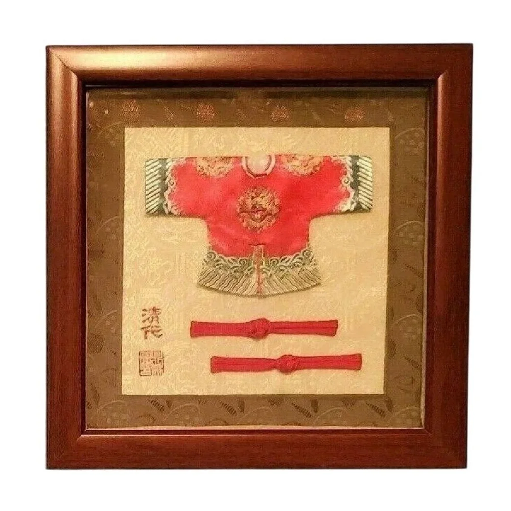Vintage Framed Chinese Silk Robe Wall Art 9