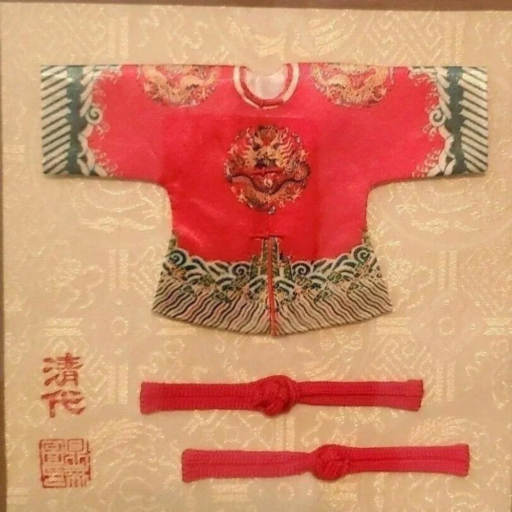 Vintage Framed Chinese Silk Robe Wall Art 9