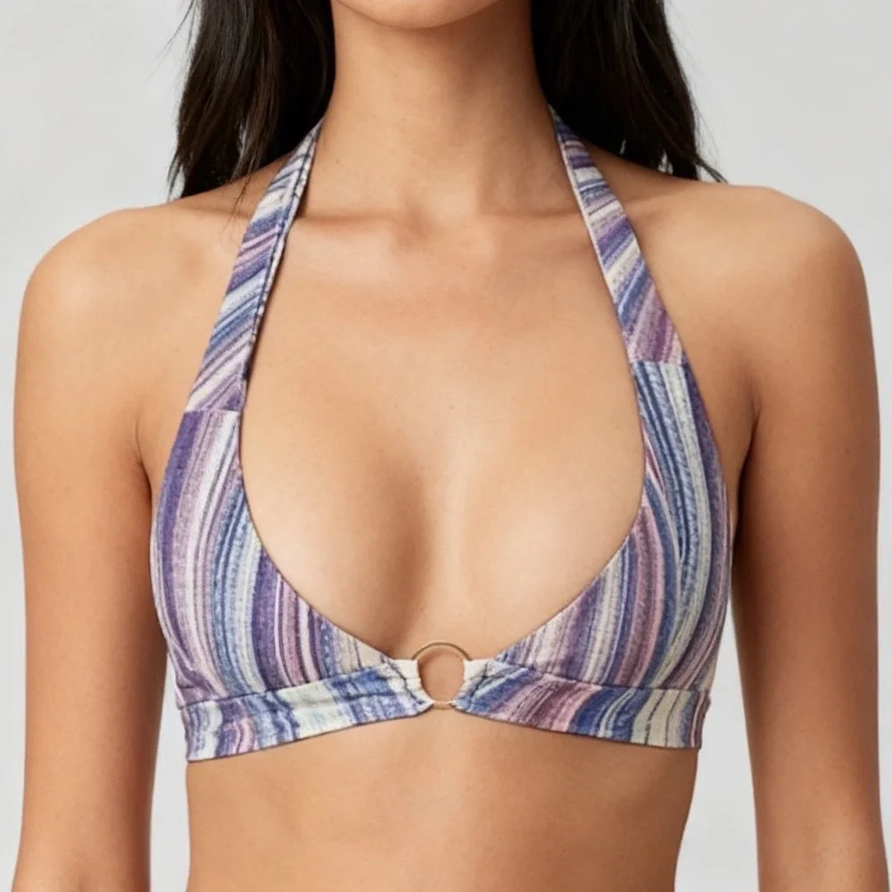 Frankie's‎ Bikinis x Hailee Steinfeld Eden Halter Top in Shimmy size Medium