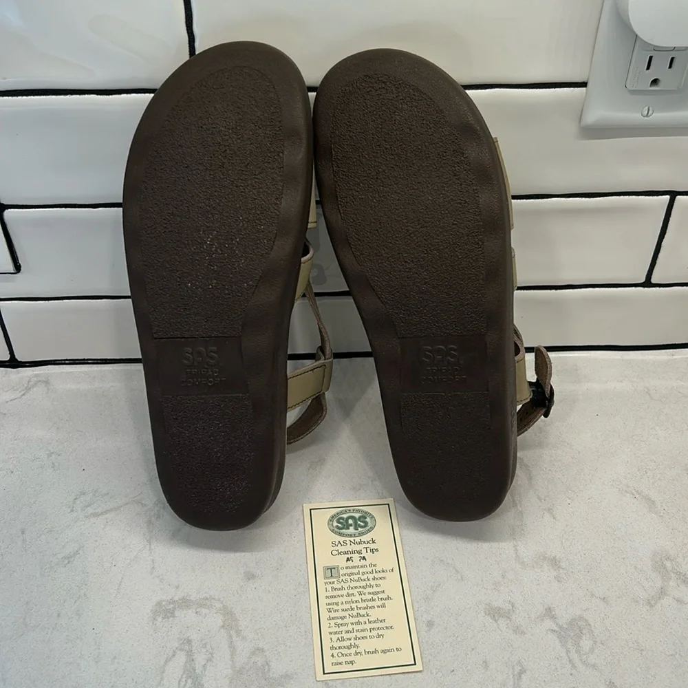 SAS Huggy - All Day Sandal Taupe Leather Women’s Size 11 N