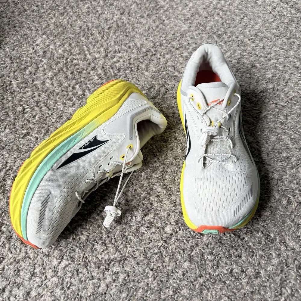 Altra Men’s Via Olympus Running Shoes White/Yellow Sz 11.5 Sneakers Great Con