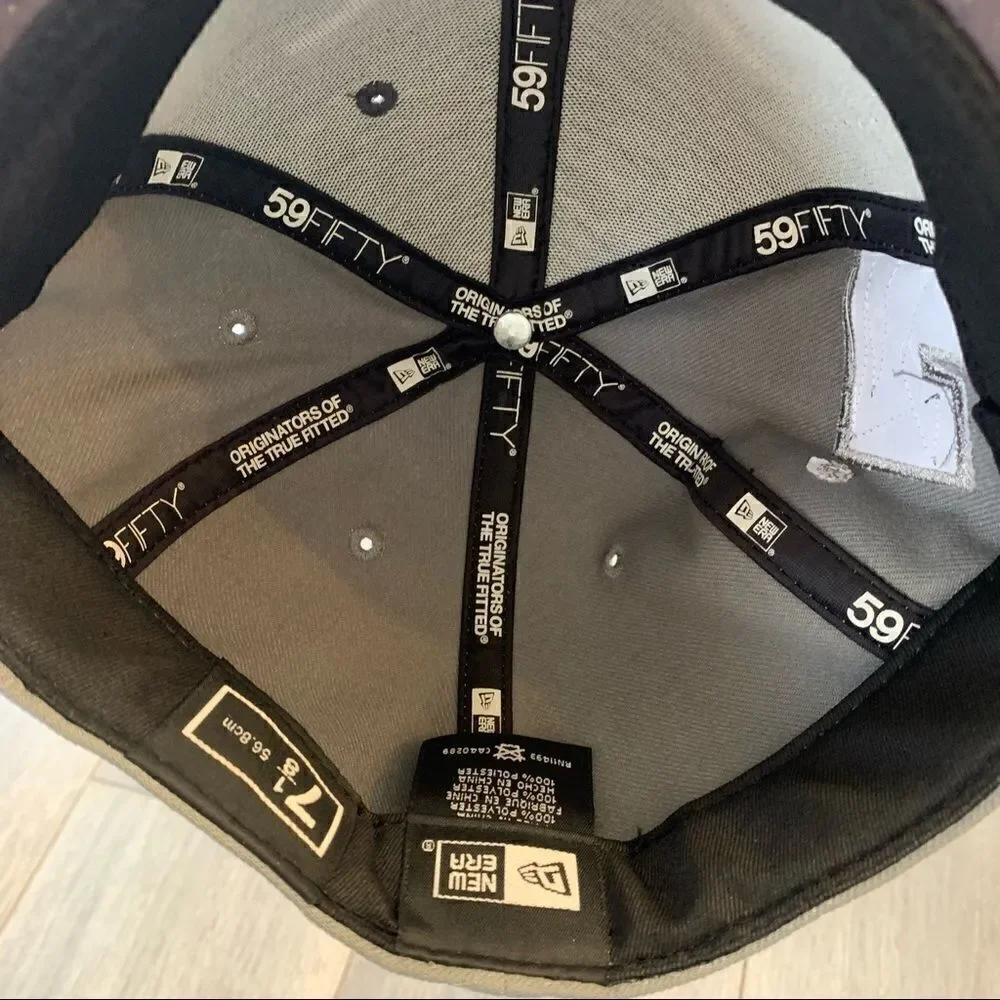 New Era white 56 longhorn