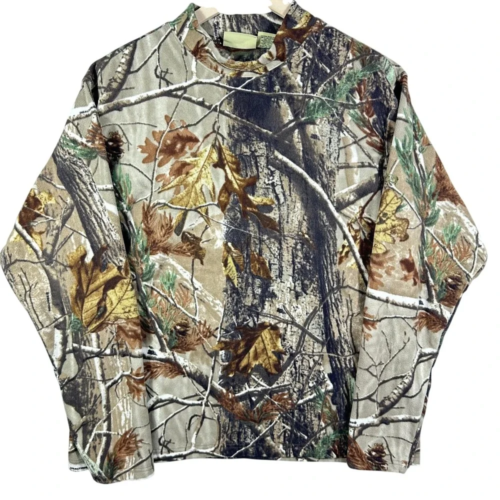 Field & Stream Fleece Camo Pullover‎ Men XL Mock Neck Outdoor Sweatshirt