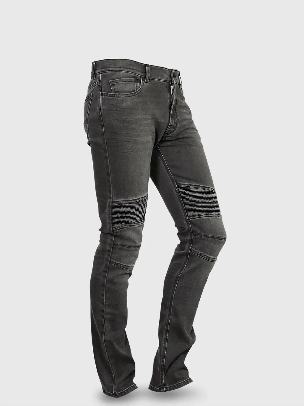 Belstaff Moto-Style Distressed Straight Leg Jeans – Gray (Size 30/33)
