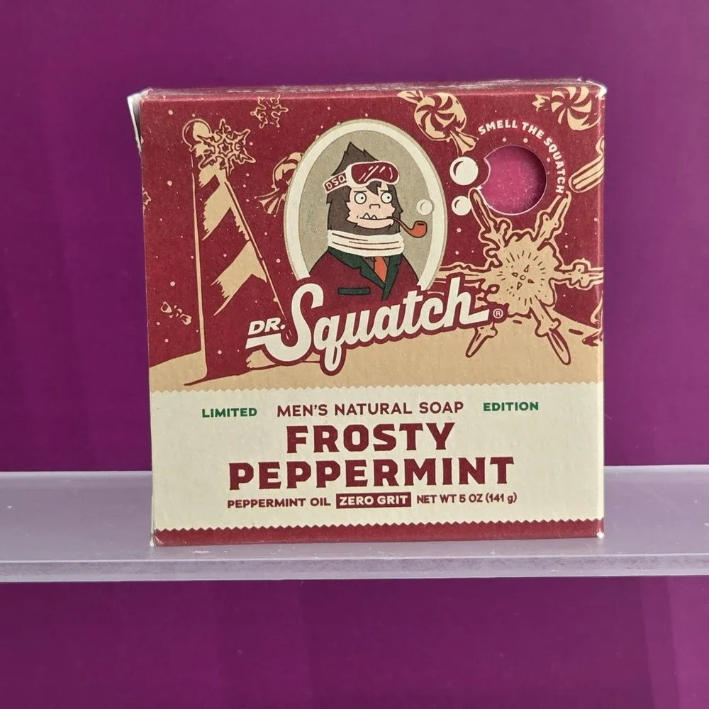 Dr Squatch Natural Soap Mens 5oz Frosty Peppermint Limited Edition Holiday