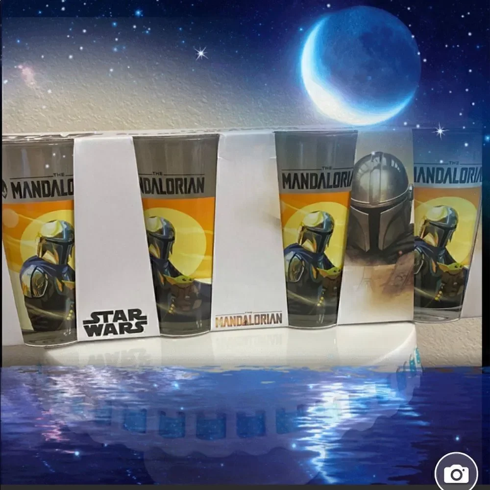 Star Wars The MANDALORIAN glass tumblers NIB NEW IN BOX Disney 16oz each