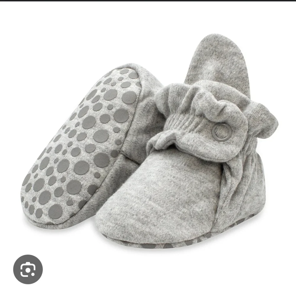 Zutano Cotton Gripper Baby Booties Grey Size 24 Months