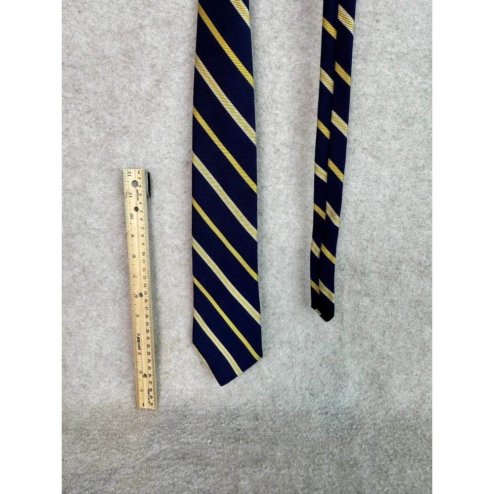 Brooks Brothers Masters Silk Striped Necktie Navy Yellow‎ Formal Business