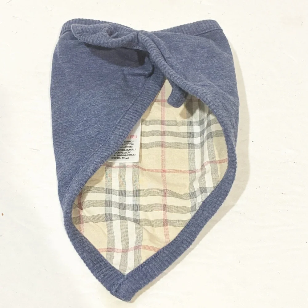 Burberry Baby Blue Novacheck Snap Cotton Bib Accessory‎