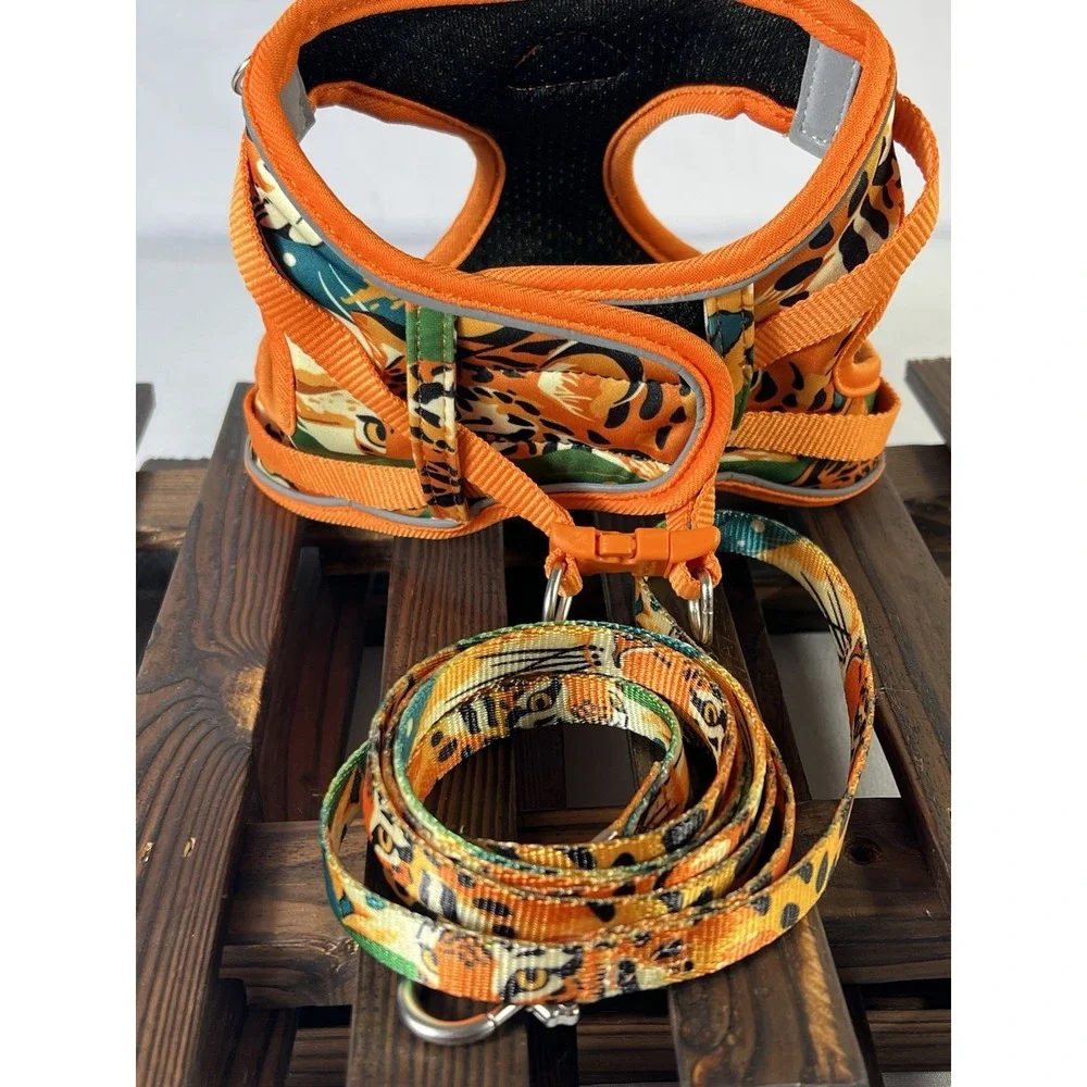 Dog Harness and Leash Set, Step-in Escape‎ Proof Adjustable Vest Harness Sz L