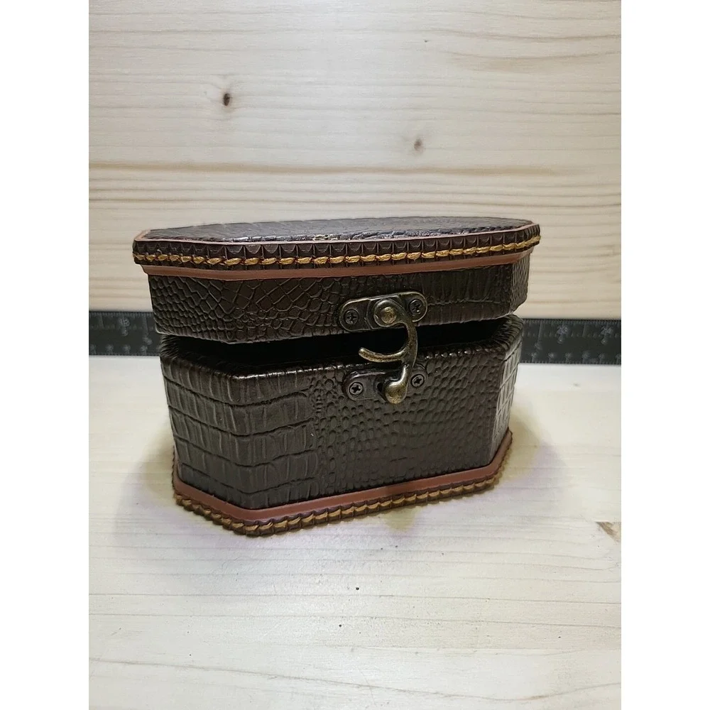 Vintage Trinket Box Small Wooden Treasure Chest‎ Storage Jewelry Necklace Box
