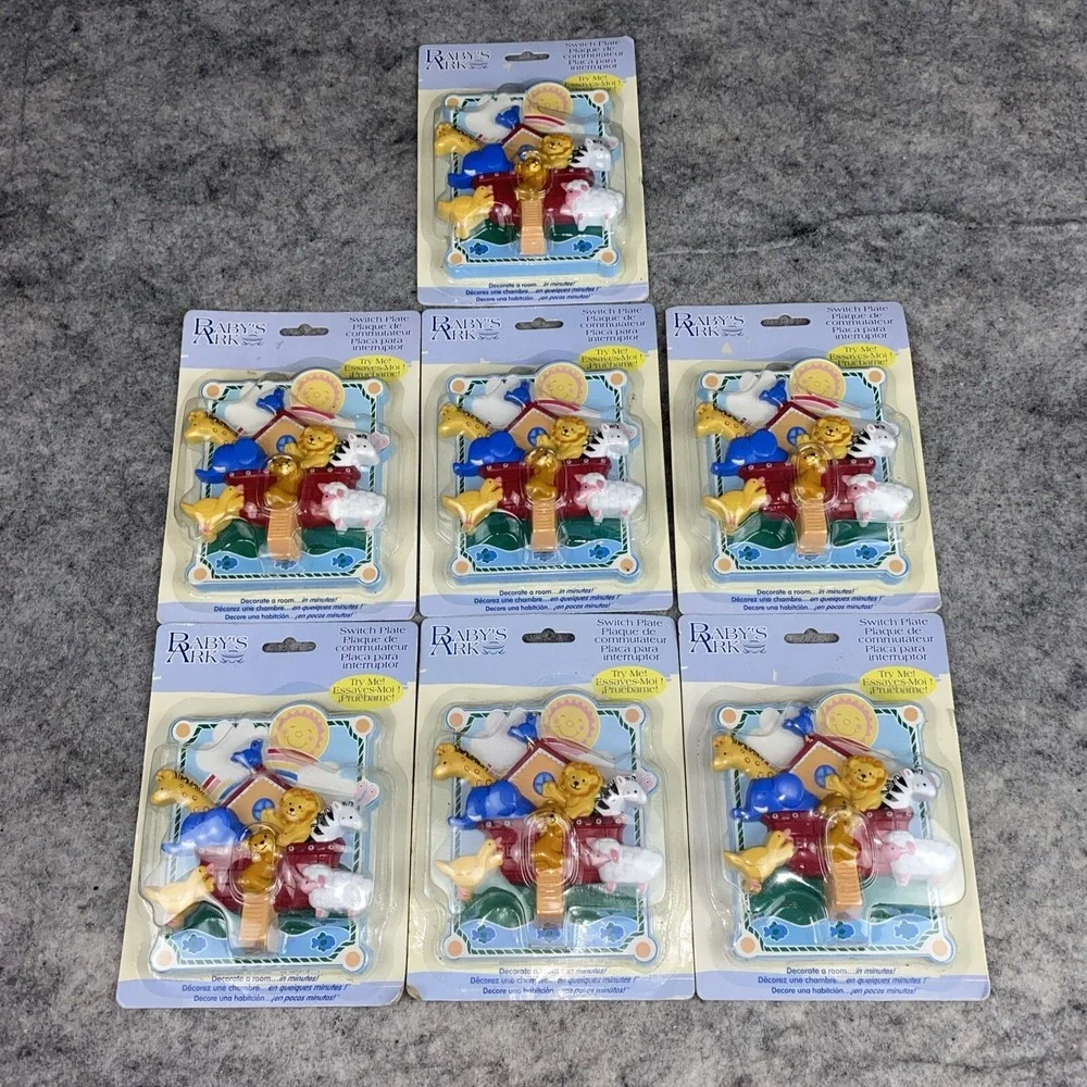 NEW Lot of 7 Noah's Ark 3D Light Switch Plate Cover Baby's Room Church‎ Nursery