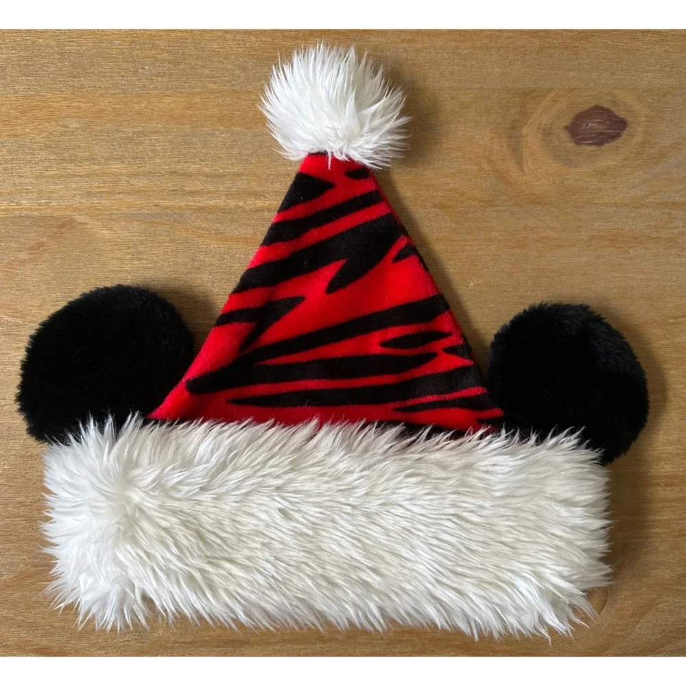 RARE Vintage Walt Disney World Mickey Ears Santa Hat Zebra Animal Kingdom‎ Youth
