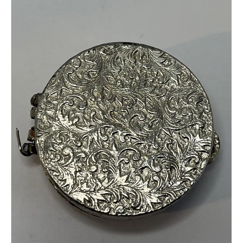 Vintage MCM‎ Silver And Gold Confetti Shred Jewelry Box Pill Holder **READ**