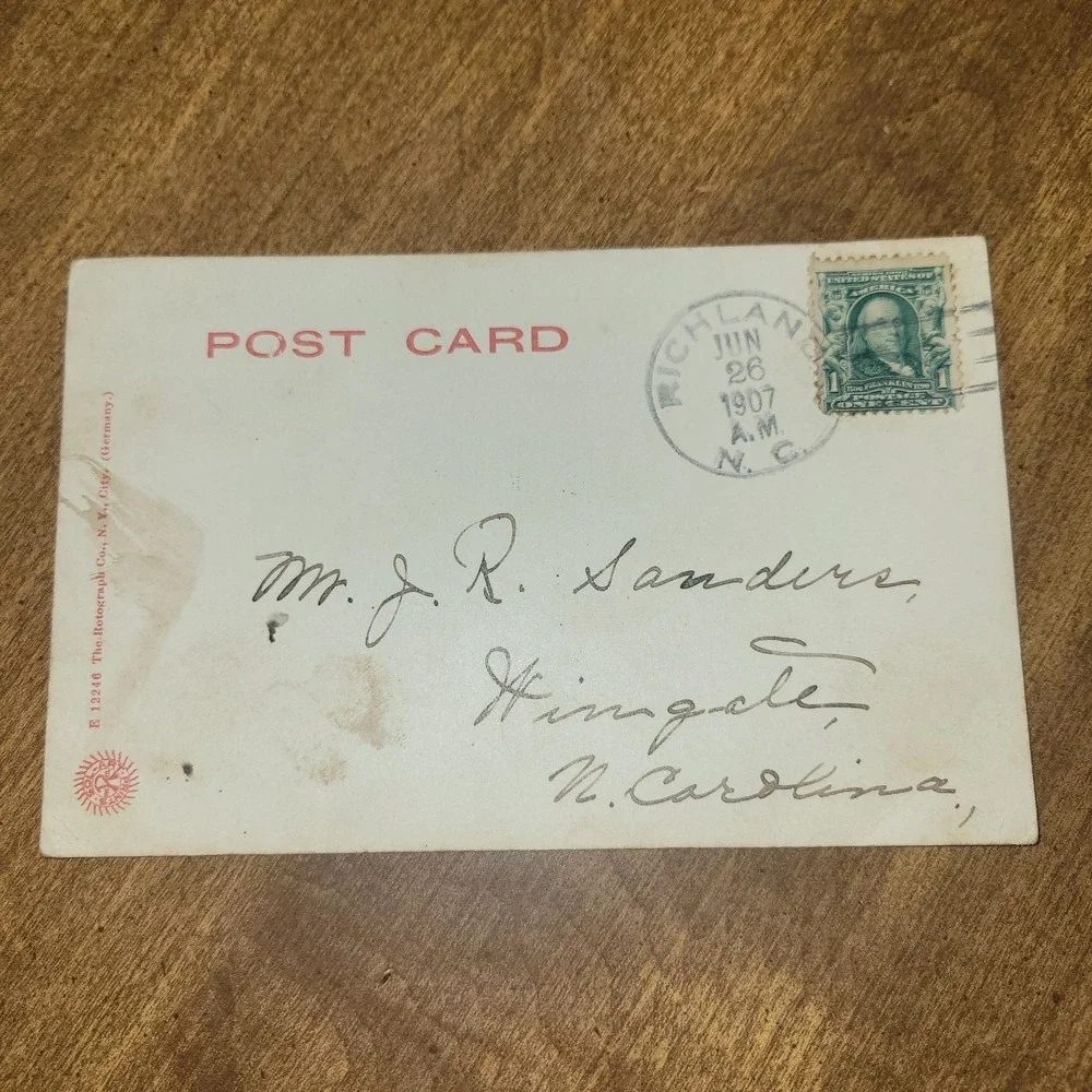 Antique 1907‎ Wilmington NC Oakdale Cemetery Drive Postcard Posted Green 1c...