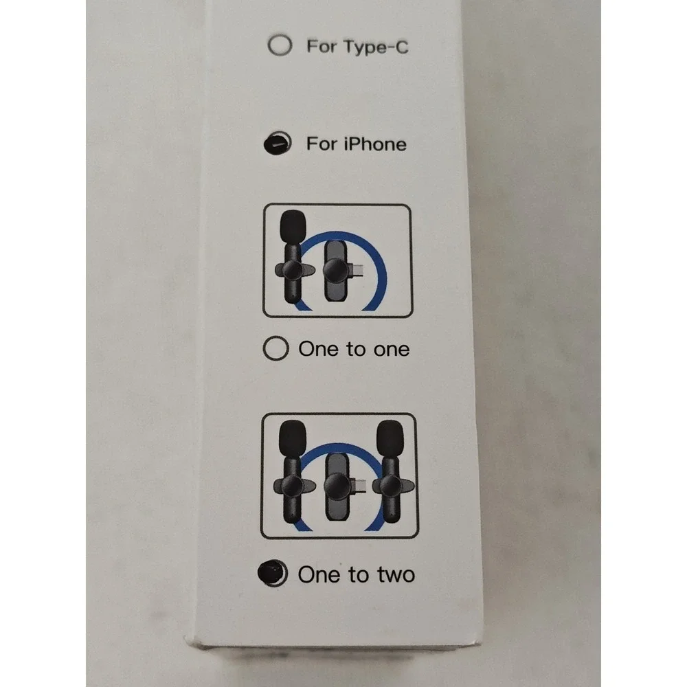 *iPhone‎ Only* 2 Pack Wireless Lavalier Microphones Built-in New In box Sealed