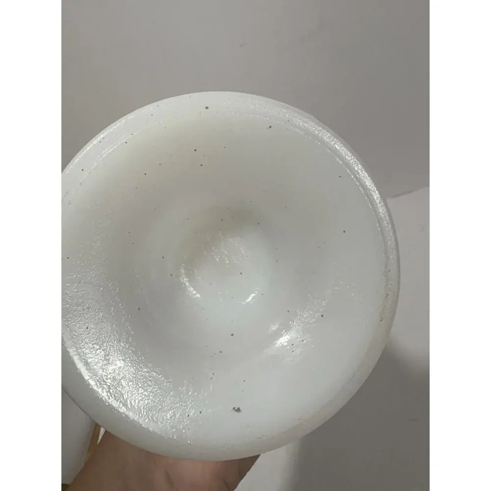 Vintage Anchor Hocking Milk Glass Vase Hobnail Ladder Fluted Rim 9-1/2”‎