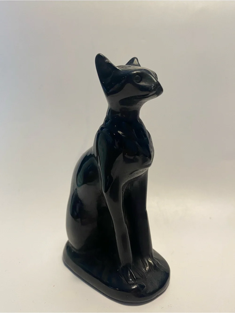 4 Inch Black Tourmaline Sphynx Cat Figurine 🖤🐱