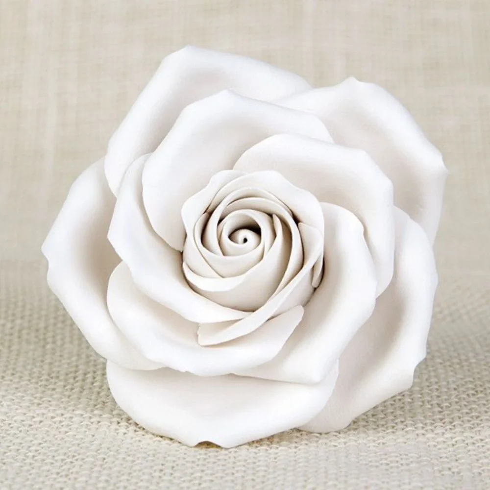White Rose Sugar Flower Cake Topper for Decorating Cakes