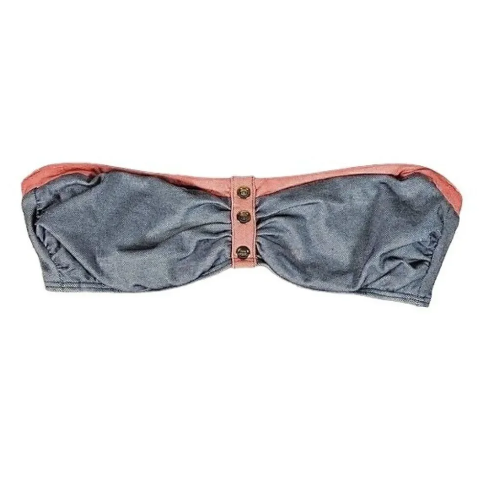 Tommy Hilfiger Bandeau Bikini Top Sz M w/o optional strap