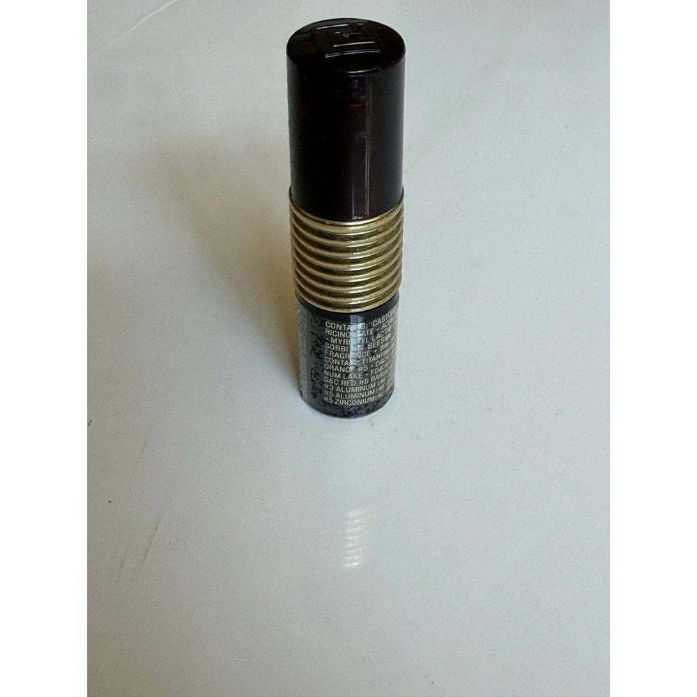 Vintage Revlon Super Frost Lipstick 24 Snow Orange Shimmer Gold Ribbed‎ Case