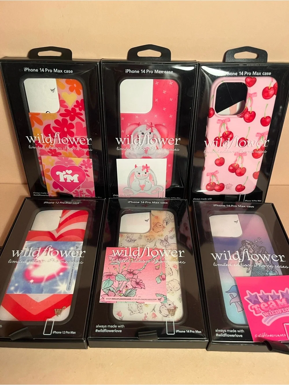 Wildflower Pink Cherry Pattern iPhone 14 Pro Max Case