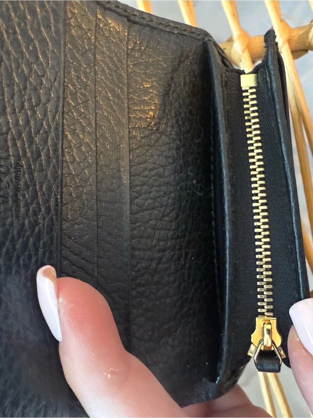 Gucci Black Leather GG Marmont Small Card Holder Wallet