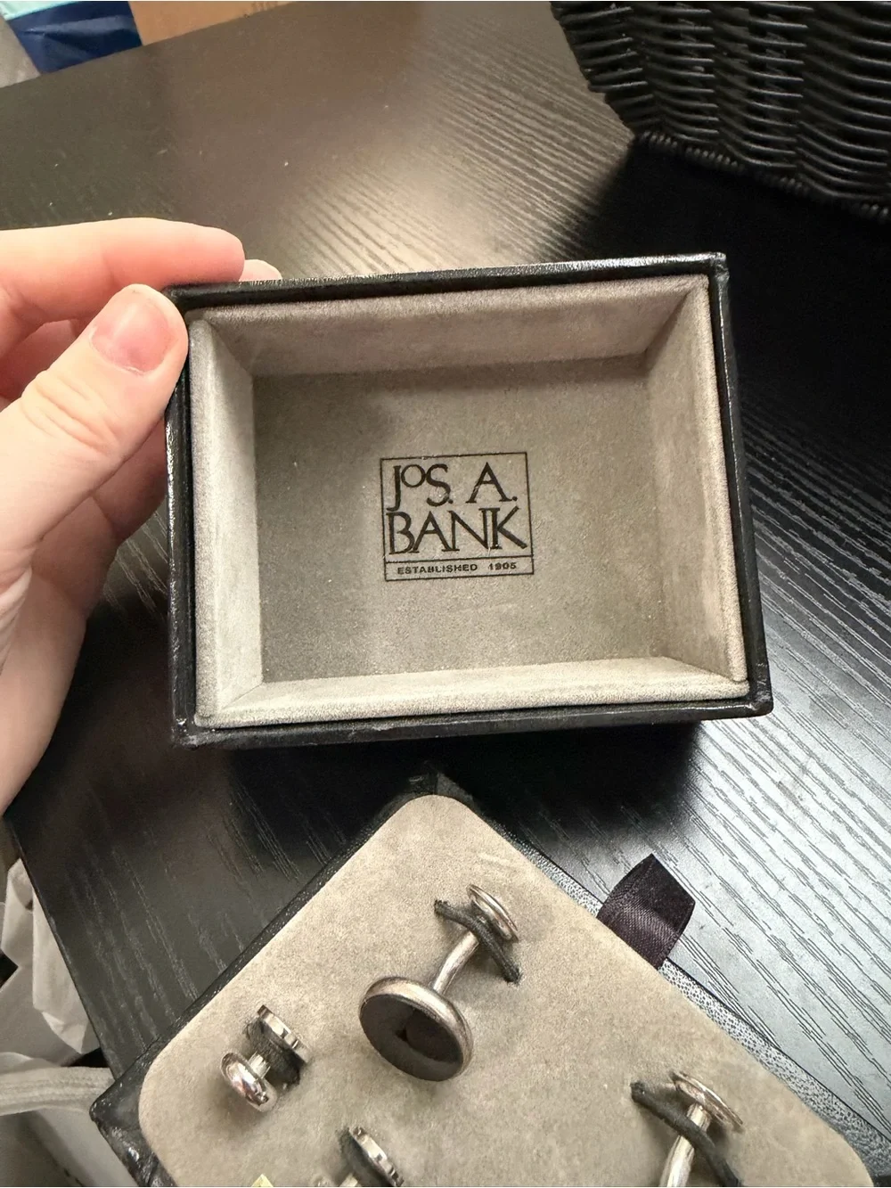 Jos. A. Bank Onyx Cufflinks and Studs Set in Silver