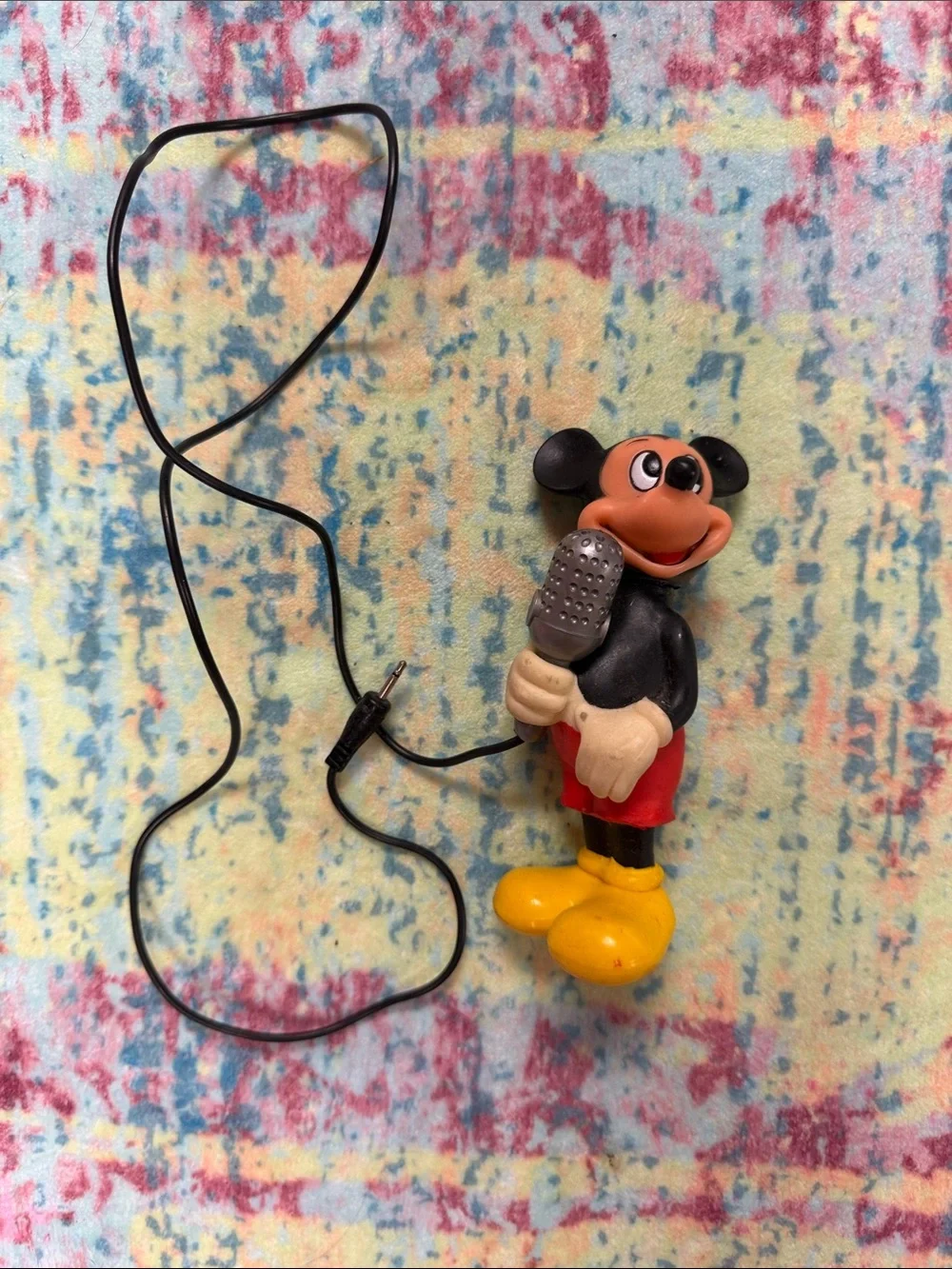 Vintage Black and Red Character Wired Headset Accessory - Yellow Accents